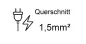 Preview: Netzkabel mit einem extra großen Querschnitt 1,5mm², CEE 7/7 90° auf C13, VDE-zertifiziert, Schwarz, 1,80m