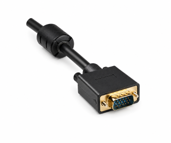 S-VGA Monitorkabel, DB15 Stecker auf Stecker, vergoldete Kontakte, 2-fach geschirmt, Ferritkerne, Länge 5,00m, Polybag