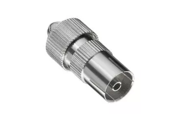 DINIC Koaxial Kupplung 9,5mm, mit Schraubanschluss, Metallausführung, für Koaxialkabel 4,5 - 7,5mm