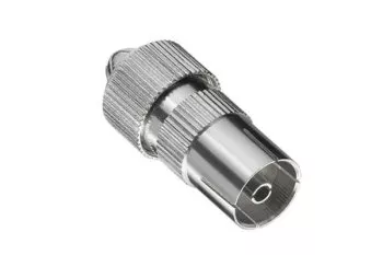 DINIC Koaxial Kupplung 9,5mm, mit Schraubanschluss, Metallausführung, für Koaxialkabel 4,5 - 7,5mm, DINIC Blister