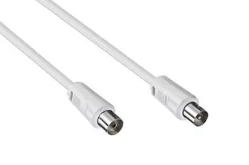Coaxial antenna cable male to female, white, length 1.50m, polybag