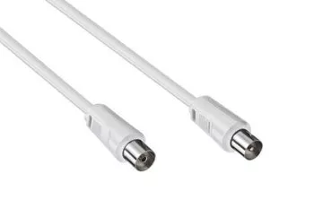 Cavo coassiale per antenna da spina a presa, bianco, sacchetto DINIC, lunghezza 5,00m