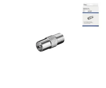 Adapter IEC Stecker auf F-Buchse, ANT-Stecker auf SAT Buchse, Vollmetall, DINIC Box