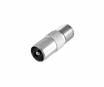 Adapter IEC pistik F-pistikupesale, ANT-pistik SAT-pistikupesale, täismetallist, DINIC-karp koos Euro-auguga
