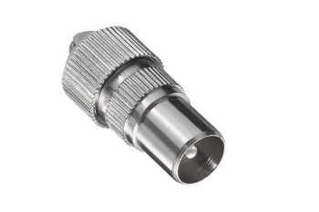 DINIC coaxial plug 9.5mm, with screw connection, metal version, for coaxial cable 4.5 - 7.5mm, DINIC blister pack