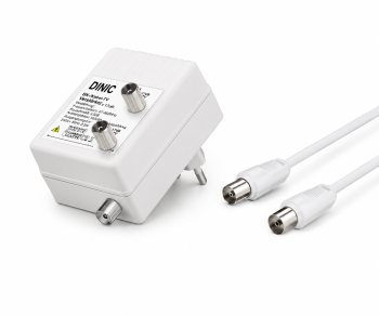 Antenneversterker voor 2 apparaten (TV/radio), versterking 15dB, DINIC blisterverpakking