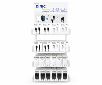 Smartphone/Tablet Charging USB Netzt., USBC/A und USBC/C Ladekabel, DINIC Acryldisplay