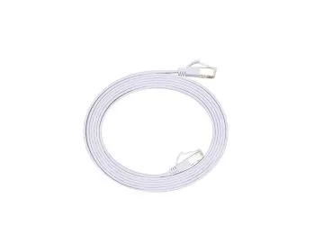 Patch cable Cat.6, flat, PiMF/STP, 1m, white, DINIC Box