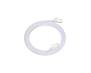 Patchkabel Cat.6, flach, PiMF/STP, weiß, DINIC Box mit Euroloch, Länge 10m