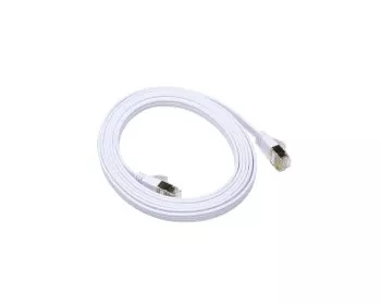 Patch cable Cat.6, flat, PiMF/STP, white, 1m