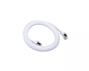 Patch cord Cat.6, flat, PiMF/STP, white, 5m DINIC Polybag