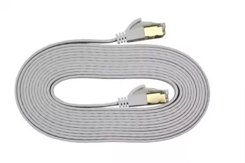 Patch cable Cat.6, flat, PiMF/STP, white, 5m