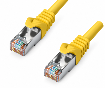 HQ Cat.6 patch cable PiMF/S-FTP, LSZH, CU, AWG27, yellow, DINIC polybag, length 1m