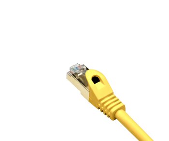 DINIC Cat.7 Premium Patch Cable, 10Gbit, LSZH, yellow, 0,30m