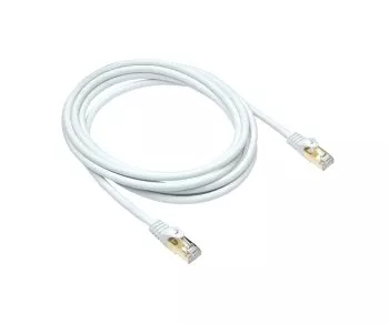 Cable de conexión premium Cat.7, LSZH, 2 conectores RJ45, cobre, blanco, 0,30 m