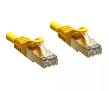 Καλώδιο Patch Premium Cat.7, LSZH, 2x RJ45 plug, χάλκινο, κίτρινο, 0.50m