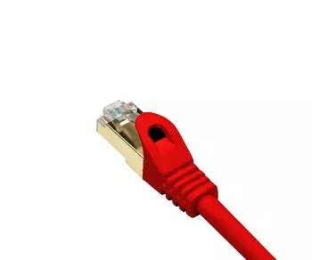 Cable de conexión premium Cat.7, LSZH, 2 conectores RJ45, cobre, rojo, 0,50 m