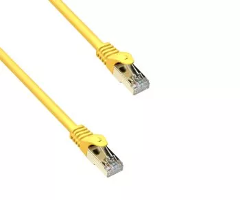 DINIC Cat.7 Premium Patch Cable, 10Gbit, LSZH, yellow, 0,50m