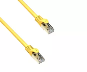 "Premium Cat.7" jungiamasis kabelis, LSZH, 2x RJ45 kištukas, varinis, geltonas, 1,00 m