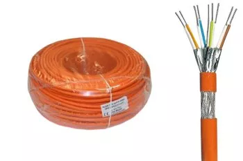 Cat.7 network installation cable, PiMF, 100m 100Ohm, 10GB, AWG 23, 1000 MHz, FRNC-B, orange