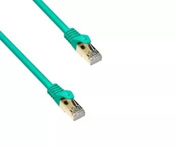 Prémium Cat.7 patch kábel, LSZH, 2x RJ45 dugó, réz, zöld, 5.00m