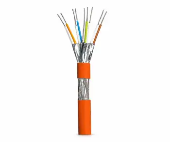 Cat.7 verkkoasennuskaapeli, PiMF, 100Ohm, 10GB, AWG 23, 1000 MHz, FRNC-B, oranssi, pituus 500m.