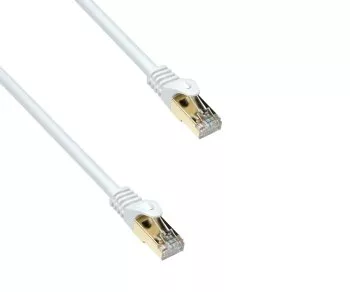 Premium Cat.7 patch cable, LSZH, 2x RJ45 plug, copper, white, 50m