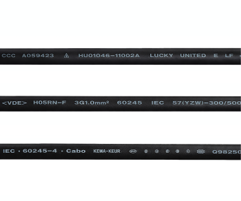 Cabo de rede eléctrica China tipo I a C15, 1mm², H05RN, aprovação: CCC, preto, comprimento 1,80m