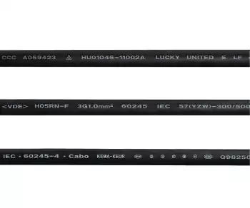 Netsnoer China type I tot C15, 1mm², H05RN, goedkeuring: CCC, zwart, lengte 1,80m