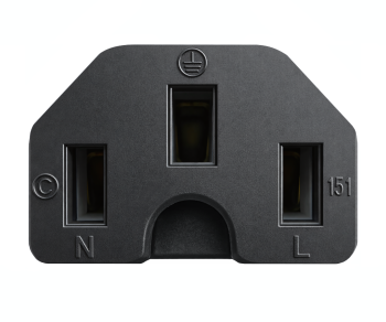 Netsnoer China type I tot C15, 1mm², H05RN, goedkeuring: CCC, zwart, lengte 1,80m