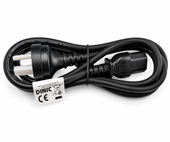 Netsnoer China type I tot C15, 1mm², H05RN, goedkeuring: CCC, zwart, lengte 1,80m