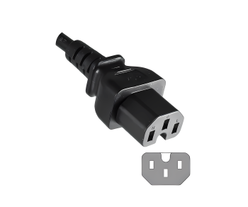 Cable de red Inglaterra UK tipo G 10A a C15, 1mm², homologación: ASTA, negro, longitud 1,80m