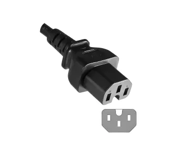 Netzkabel England UK Typ G 10A auf C15, 1mm², Zulassung: ASTA, schwarz, Länge 1,80m
