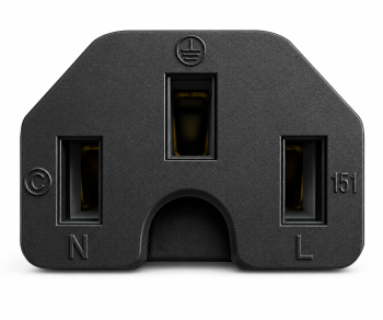 Καλώδιο δικτύου Αγγλίας τύπου G 10A έως C15, 1mm², έγκριση: ASTA, μαύρο, μήκος 1.80m