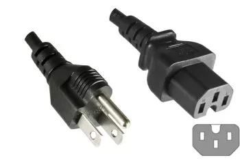 Power Cable America USA NEMA 5-15P, Type B to C15