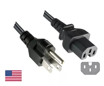 Netzkabel Amerika USA NEMA 5-15P, Typ B auf C15