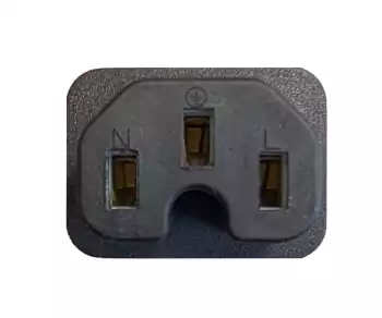 Maitinimo kabelis Amerika JAV NEMA 5-15P, B-C15 tipo, AWG14, SJT, patvirtinimai: UL/CSA, juodos spalvos, ilgis 1,80 m