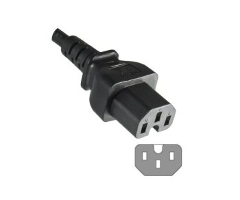 Cable de alimentación China tipo I a C15, 1 mm², H05RN, homologación: CCC, negro, longitud 1,80 m