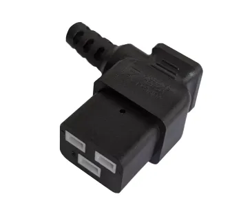 Netzkabel CEE 7/7 auf C19 90°, 1mm², VDE, schwarz, Länge 1,80m