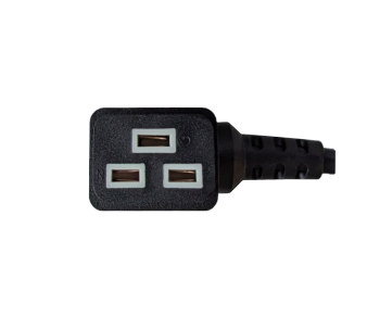 Câble secteur CEE 7/7 sur C19 90°, 1mm², VDE, noir, longueur 1,80m