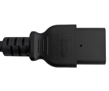 Cabo de rede eléctrica Japão tipo B para C19, 2mm², aprovações: JET/PSE, VCTF, preto, comprimento 1,80m