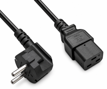 Power cable KS C 8305 to C19, 1.5mm², KC, 1.8m KS C 8305 (YP-22K) - C19, black