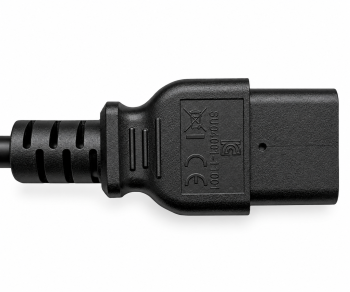 Mains cable KS C 8305 to C19, 1mm², KC, KS C 8305 (YP-22K) - C19, black, length 1.80m