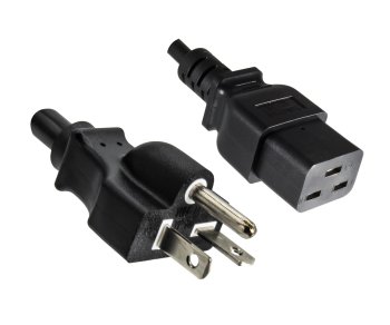 Cavo di rete America USA NEMA 6-20P to C19, AWG 12, 20A, STOW, approvazioni: UL/CSA, nero, lunghezza 1,80 m