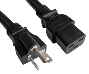 Cablu de rețea America SUA NEMA 6-20P la C19, AWG 12, 20A, STOW, aprobări: UL/CSA, negru, lungime 1,80m