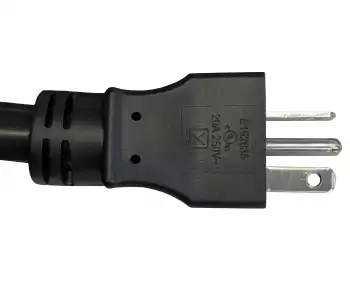 Netzkabel Amerika USA NEMA 6-20P auf C19, AWG 12, 20A, STOW, Zulassungen: UL/CSA, schwarz, Länge 1,80m