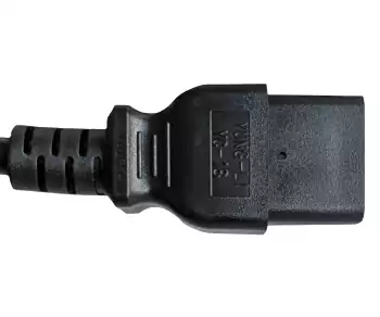 Maitinimo kabelis Amerika JAV NEMA 5-15P, B-C19 tipo, AWG16, SJT, patvirtinimai: UL/CSA, juodos spalvos, ilgis 1,80 m