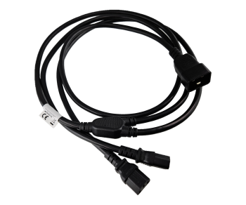 Y-cold appliance cable 2x C13 to C20, 1.5mm², extension, VDE, black, length 2.00m