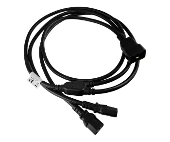 Y-cold appliance cable 2x C13 to C20, 1.5mm², extension, VDE, black, length 2.00m