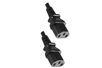 Y-cold appliance cable 2x C13 to C20, 1.5mm², extension, VDE, black, length 2.00m